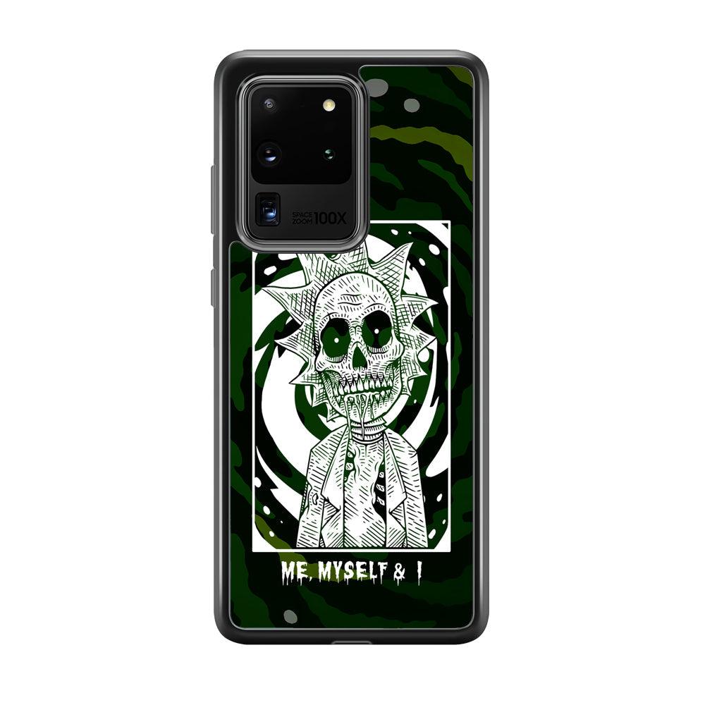 Rick and Morty Me, Myself and I Samsung Galaxy S20 Ultra Case-Rubber Black (2D Case)-Oxvistore