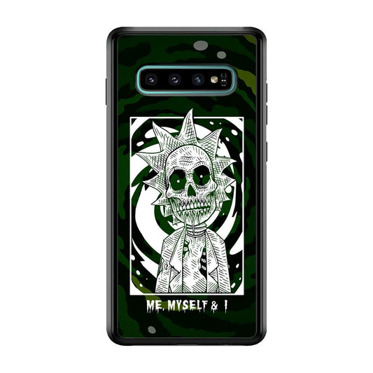 Rick and Morty Me, Myself and I Samsung Galaxy S10 Plus Case-Rubber Black (2D Case)-Oxvistore