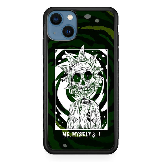 Rick and Morty Me, Myself and I iPhone 14 Plus Case-Rubber Black (2D Case)-Oxvistore