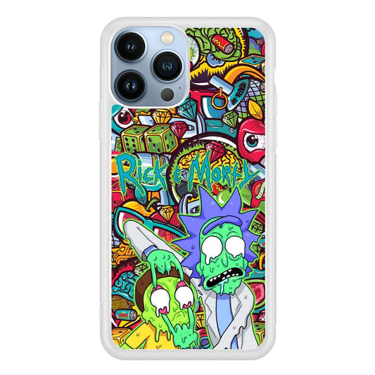 Rick and Morty Melt in Doodle iPhone 14 Pro Max Case-Oxvistore