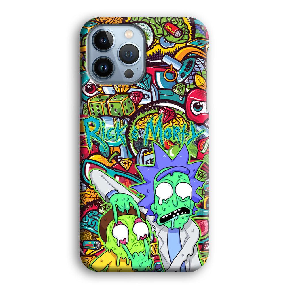 Rick and Morty Melt in Doodle iPhone 15 Pro Max Case-Oxvistore