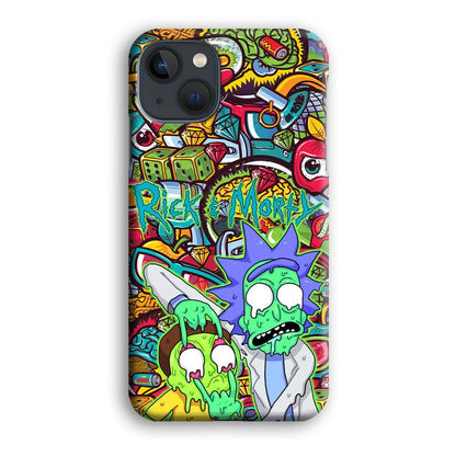 Rick and Morty Melt in Doodle iPhone 15 Plus Case-Oxvistore