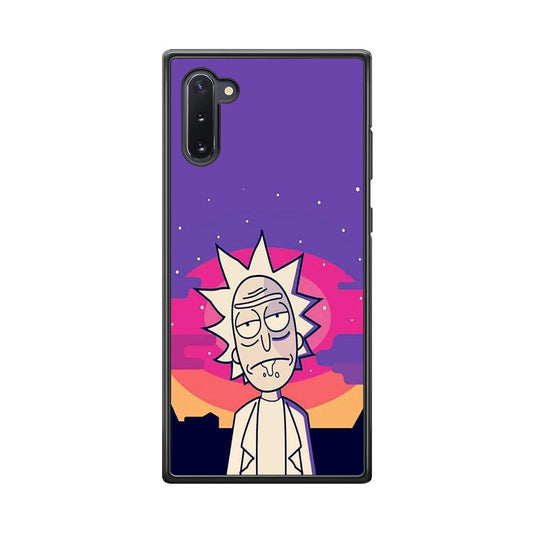 Rick and Morty Night Face Samsung Galaxy Note 10 Case-Rubber Black (2D Case)-Oxvistore