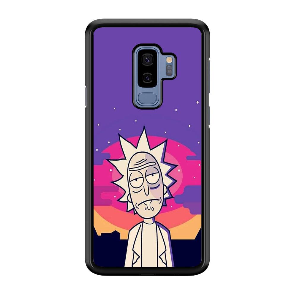 Rick and Morty Night Face Samsung Galaxy S9 Plus Case-Rubber Black (2D Case)-Oxvistore
