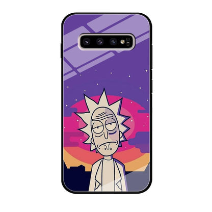 Rick and Morty Night Face Samsung Galaxy S10 Case-Oxvistore