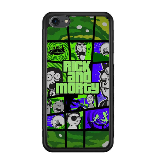 Rick and Morty Shapes of Gaming iPod Touch 6 Case-Rubber Black (2D Case)-Oxvistore