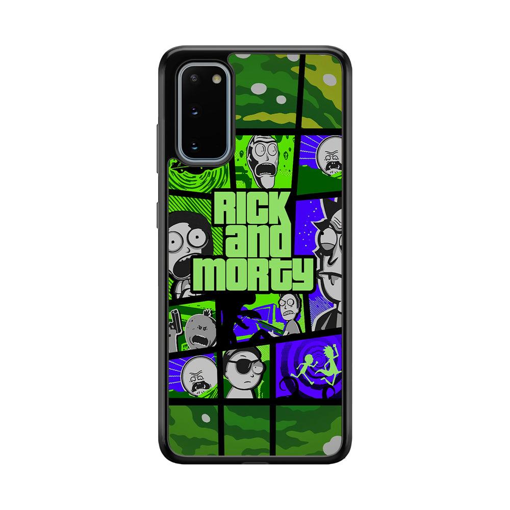 Rick and Morty Shapes of Gaming Samsung Galaxy S20 Case-Rubber Black (2D Case)-Oxvistore