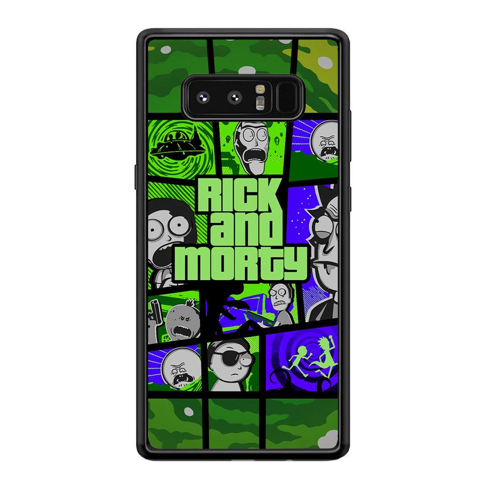 Rick and Morty Shapes of Gaming Samsung Galaxy Note 8 Case-Oxvistore