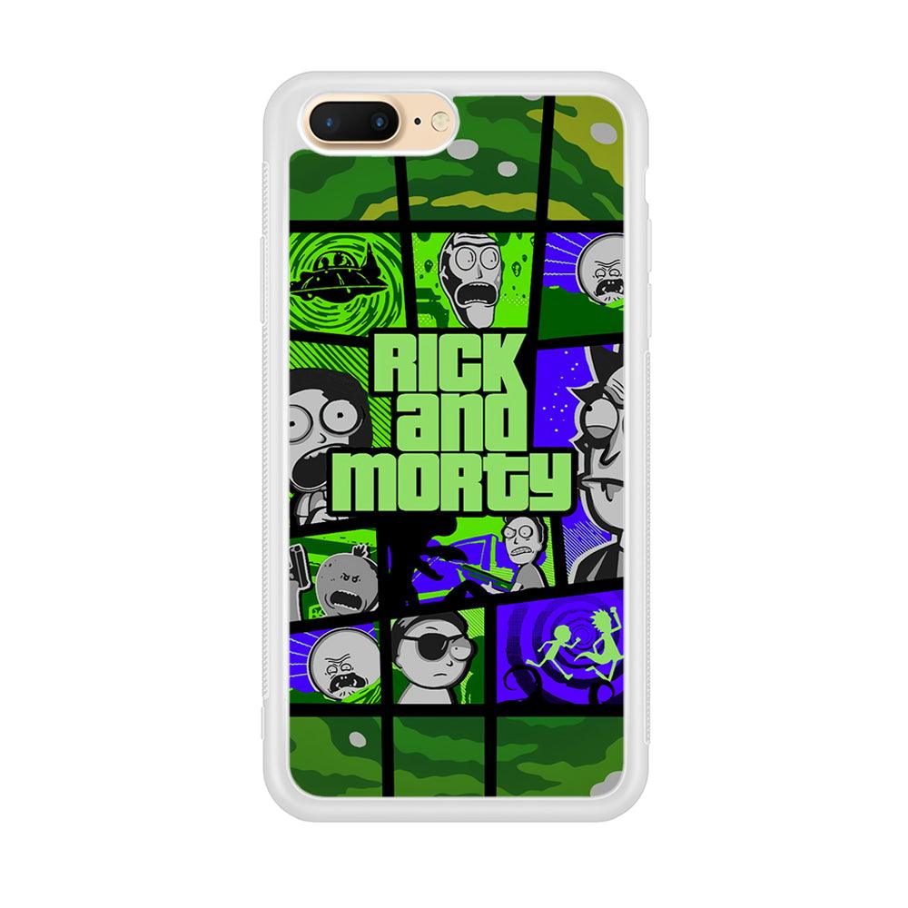 Rick and Morty Shapes of Gaming iPhone 8 Plus Case-Oxvistore