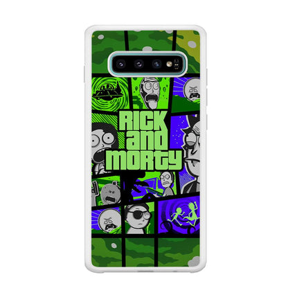 Rick and Morty Shapes of Gaming Samsung Galaxy S10 Plus Case-Oxvistore