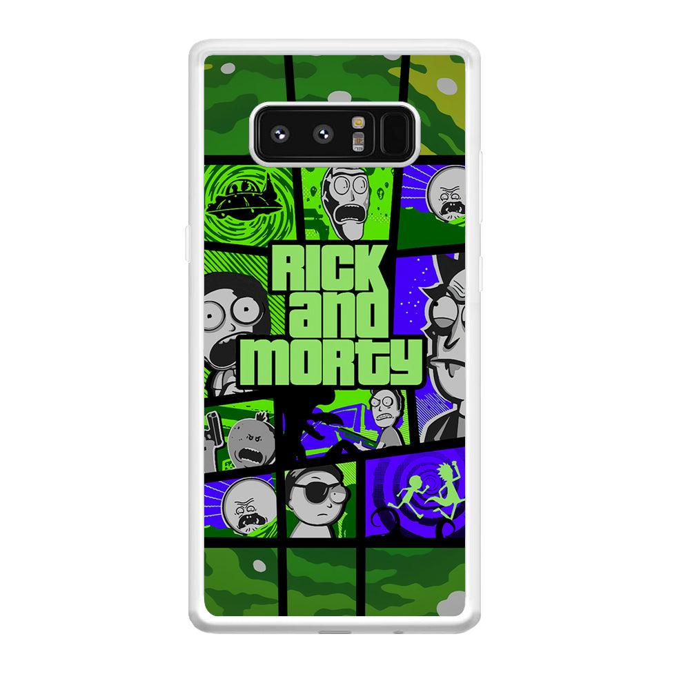 Rick and Morty Shapes of Gaming Samsung Galaxy Note 8 Case-Oxvistore