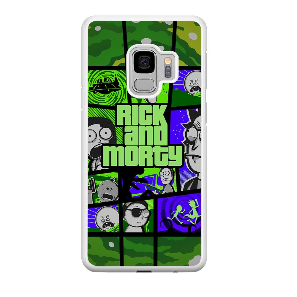 Rick and Morty Shapes of Gaming Samsung Galaxy S9 Case-Oxvistore