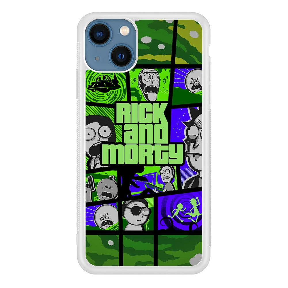 Rick and Morty Shapes of Gaming iPhone 13 Case-Oxvistore