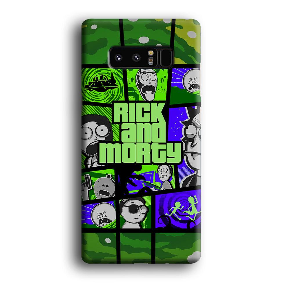 Rick and Morty Shapes of Gaming Samsung Galaxy Note 8 Case-Oxvistore