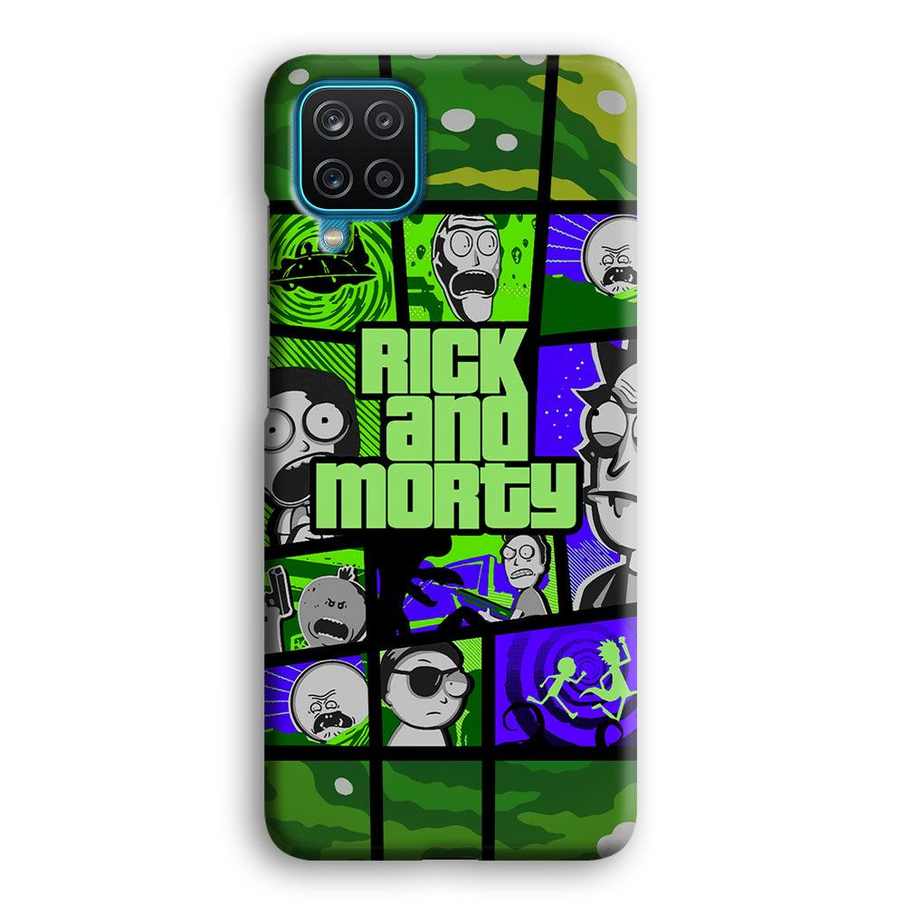 Rick and Morty Shapes of Gaming Samsung Galaxy A12 Case-Oxvistore