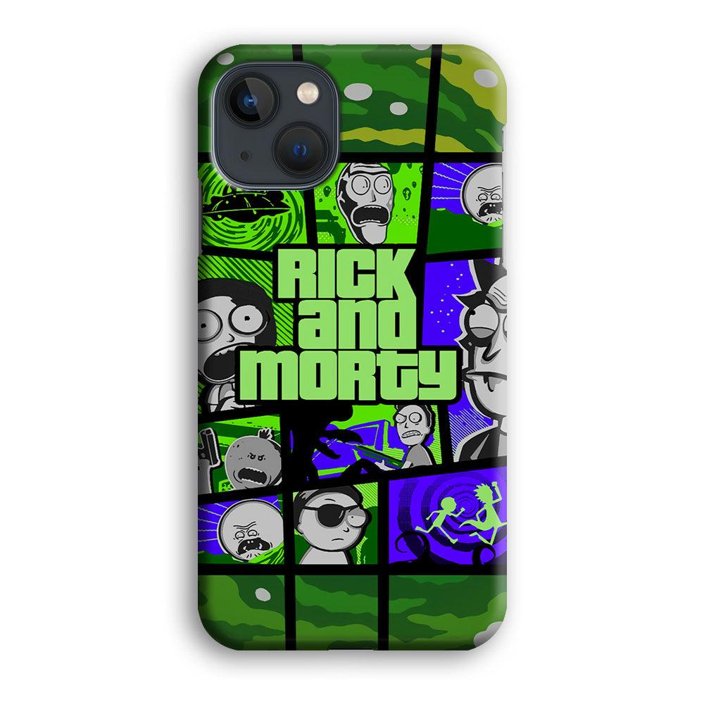 Rick and Morty Shapes of Gaming iPhone 13 Case-Oxvistore