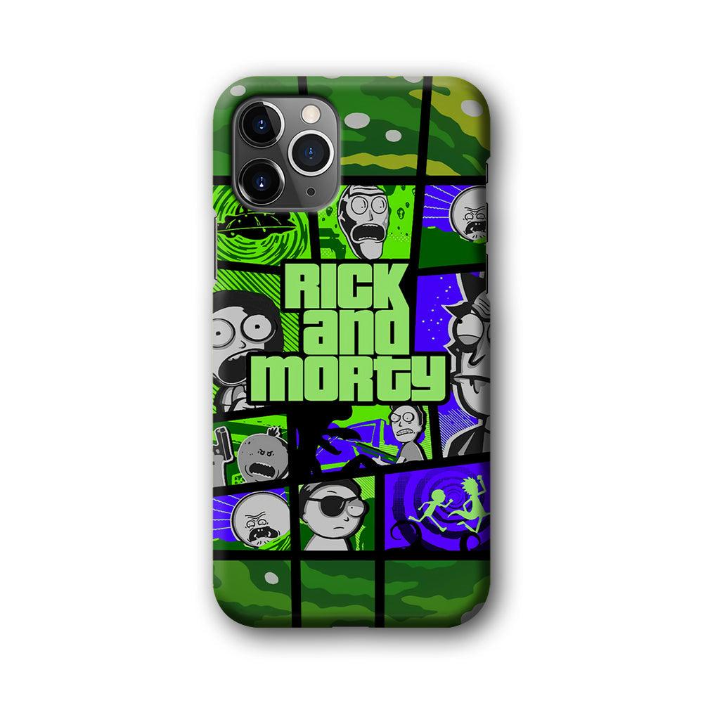 Rick and Morty Shapes of Gaming iPhone 11 Pro Case-Oxvistore