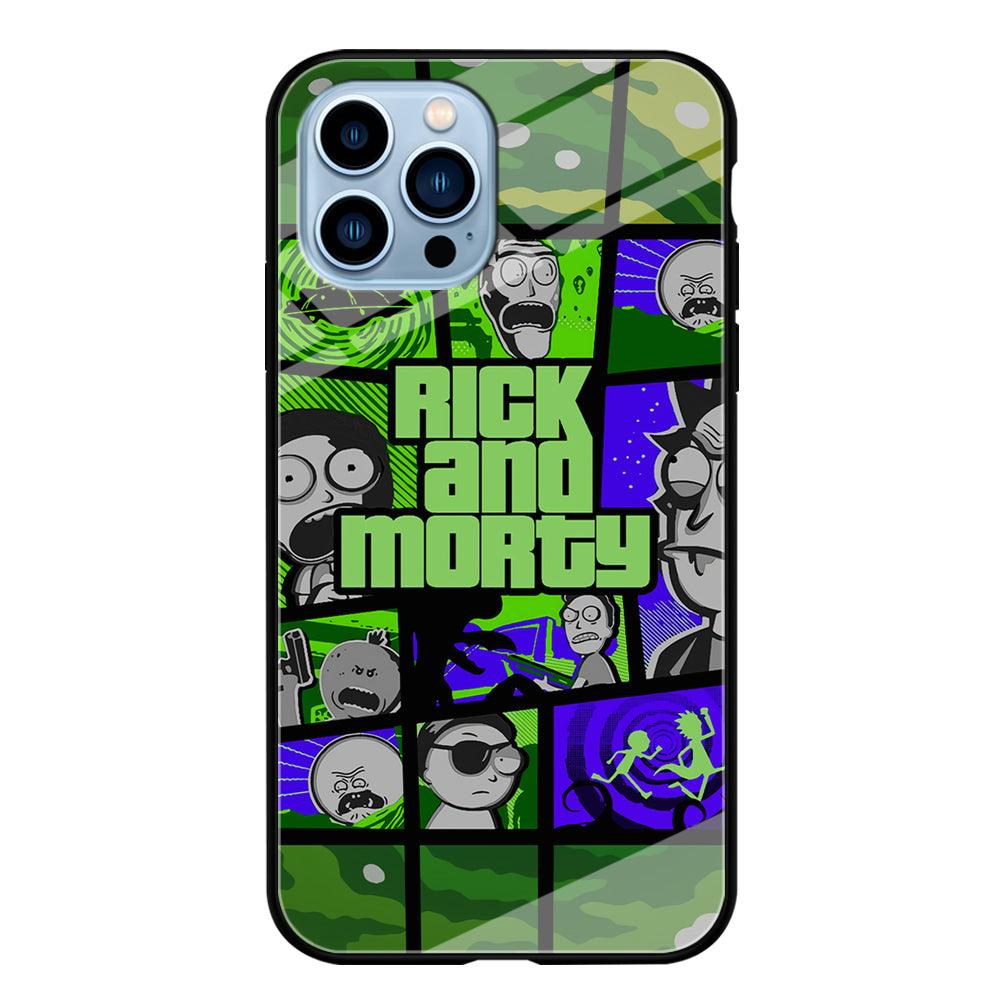 Rick and Morty Shapes of Gaming iPhone 14 Pro Max Case-Oxvistore