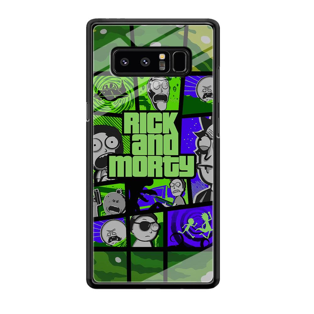 Rick and Morty Shapes of Gaming Samsung Galaxy Note 8 Case-Oxvistore