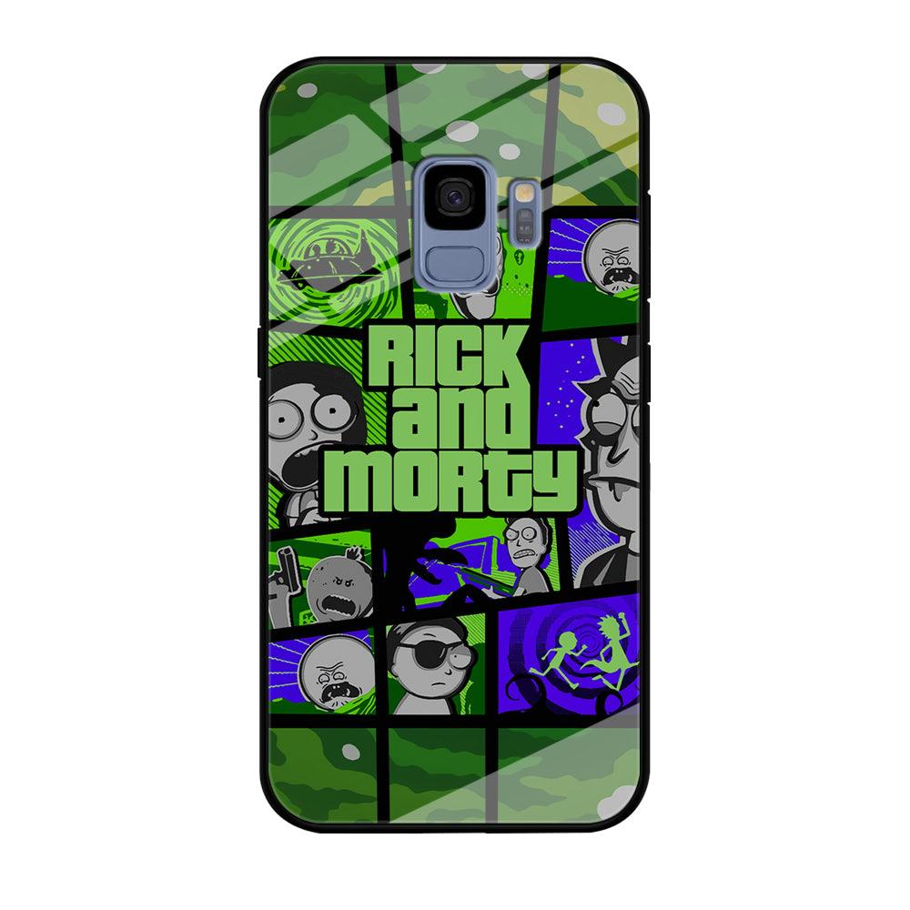 Rick and Morty Shapes of Gaming Samsung Galaxy S9 Case-Oxvistore