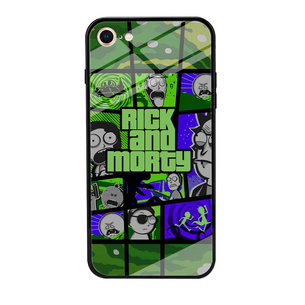 Rick and Morty Shapes of Gaming iPhone 8 Case-Oxvistore