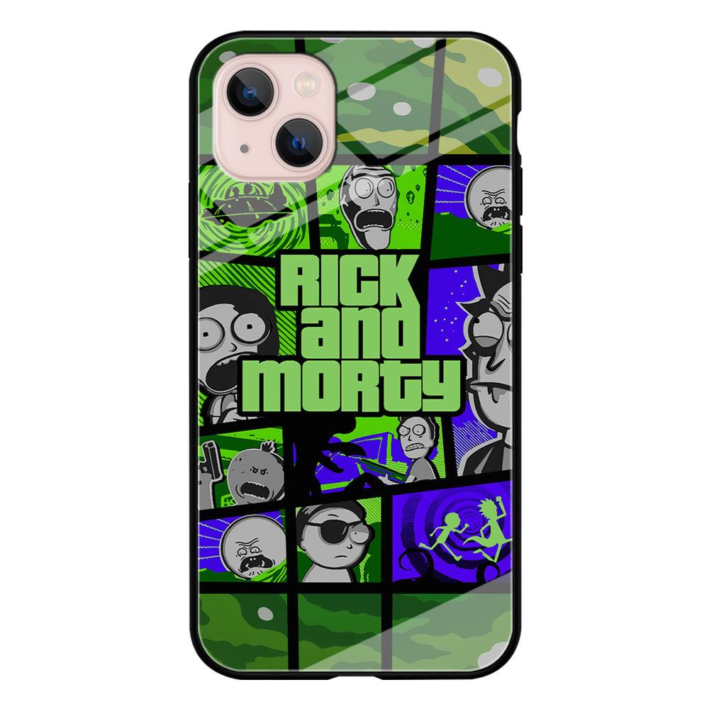 Rick and Morty Shapes of Gaming iPhone 13 Case-Oxvistore