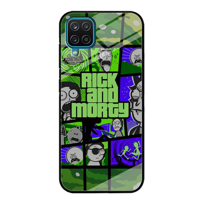 Rick and Morty Shapes of Gaming Samsung Galaxy A12 Case-Oxvistore