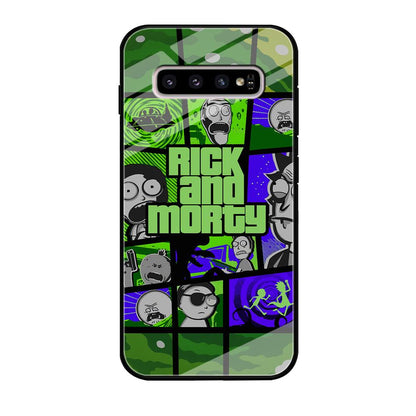 Rick and Morty Shapes of Gaming Samsung Galaxy S10 Plus Case-Oxvistore