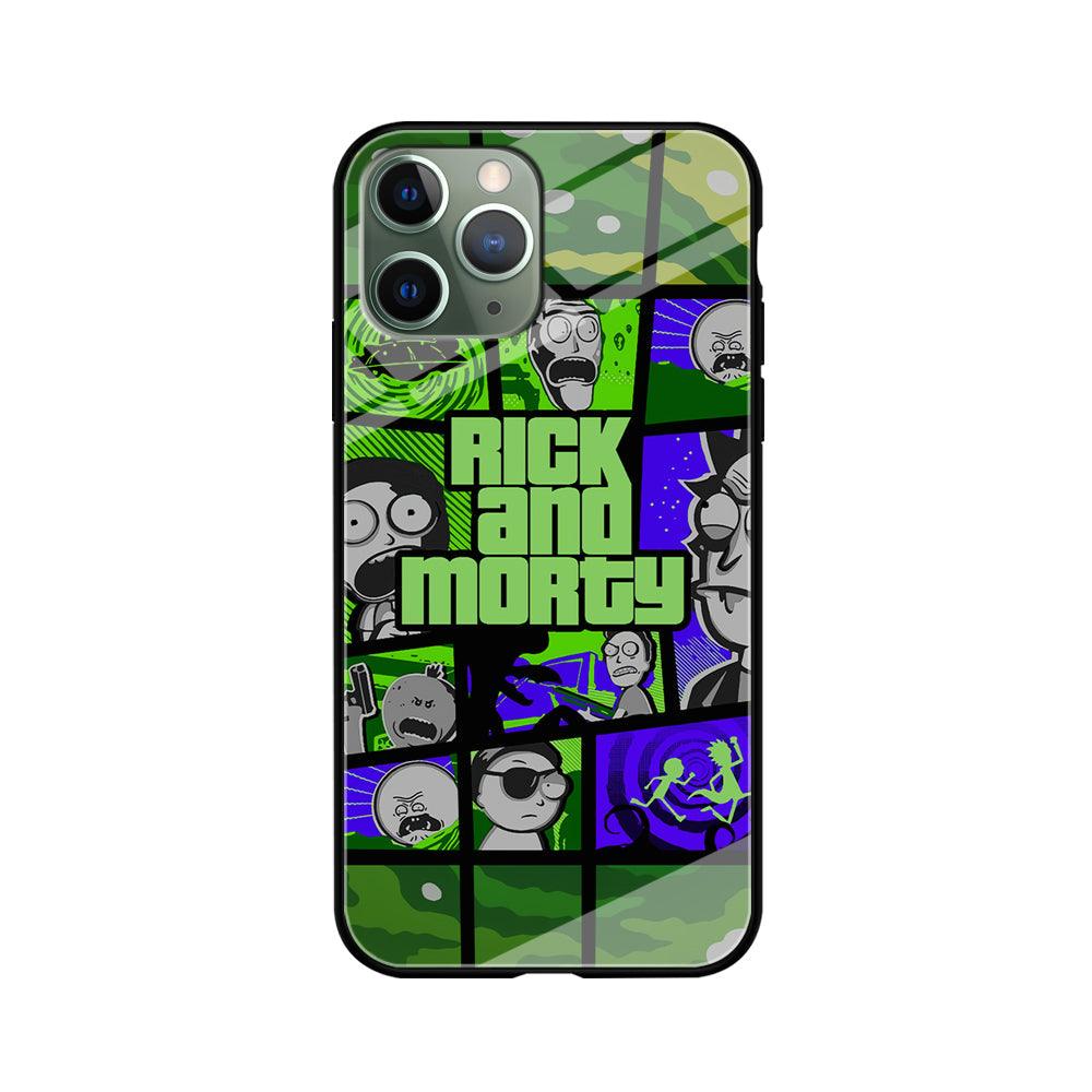 Rick and Morty Shapes of Gaming iPhone 11 Pro Case-Oxvistore