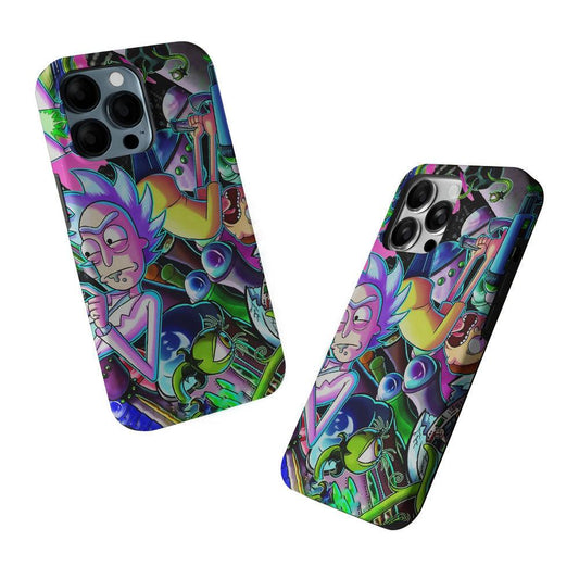 Rick and Morty Space Travel 2 in 1 Tough Phone Case-Oxvistore