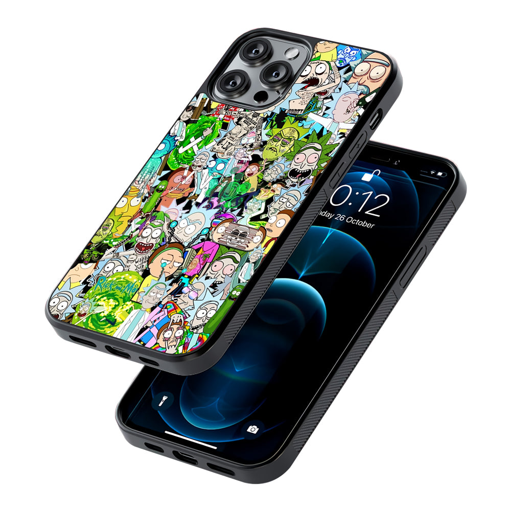 Rick and Morty Sticker Collection 2D Rubber Phone Case