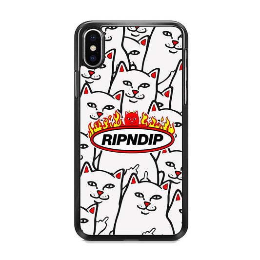Rip N Dip Spirit Flames iPhone XS MAX Case-Rubber Black (2D Case)-Oxvistore