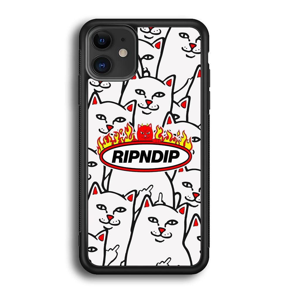 Rip N Dip Spirit Flames iPhone 12 Case-Rubber Black (2D Case)-Oxvistore