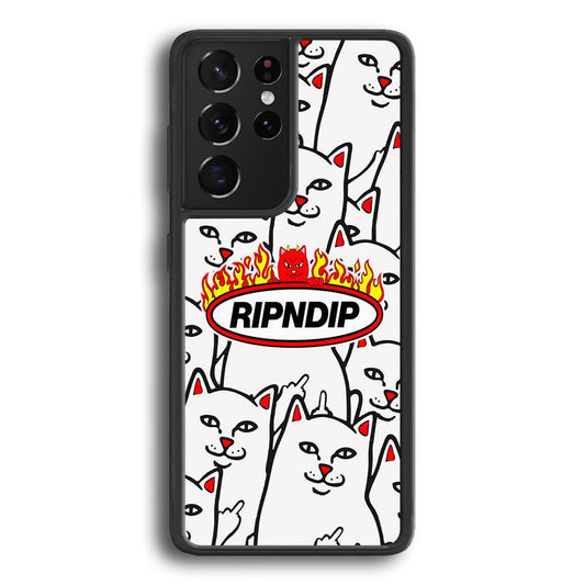 Rip N Dip Spirit Flames Samsung Galaxy S23 Ultra Case-Rubber Black (2D Case)-Oxvistore