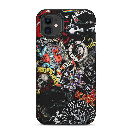 Rock Bands Logo Collage 2 in 1 Tough Phone Case