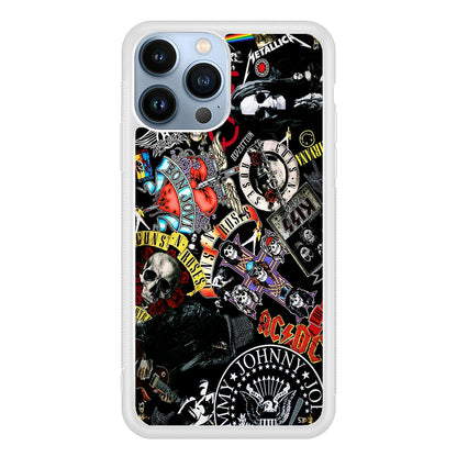 Rock Bands Logo Collage 2D Rubber Phone Case