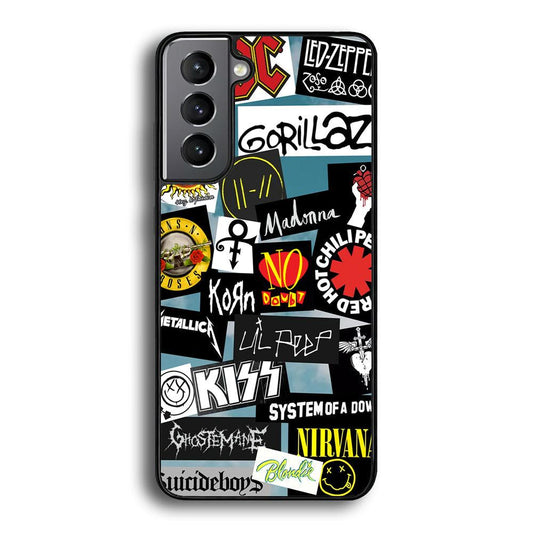 Rock's Band Famous Label Samsung Galaxy S24 Case-Rubber Black (2D Case)-Oxvistore