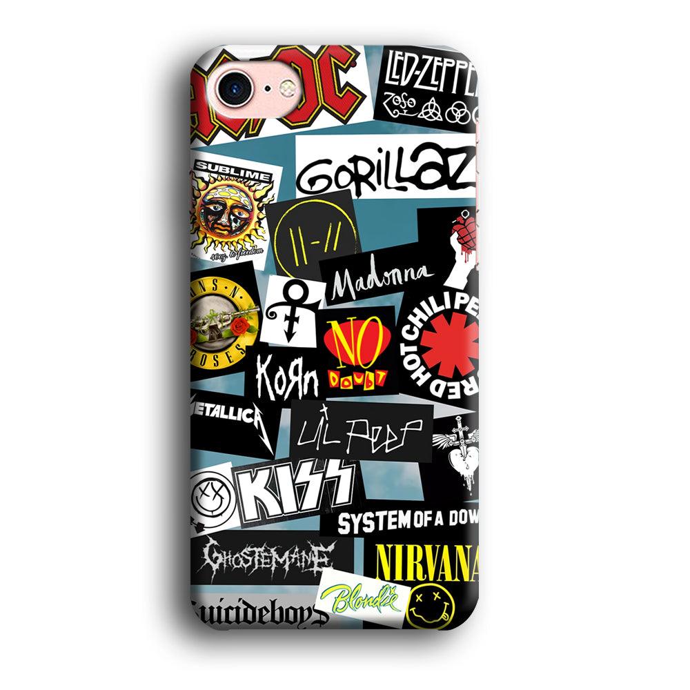 Rock's Band Famous Label iPhone 8 Case-Oxvistore