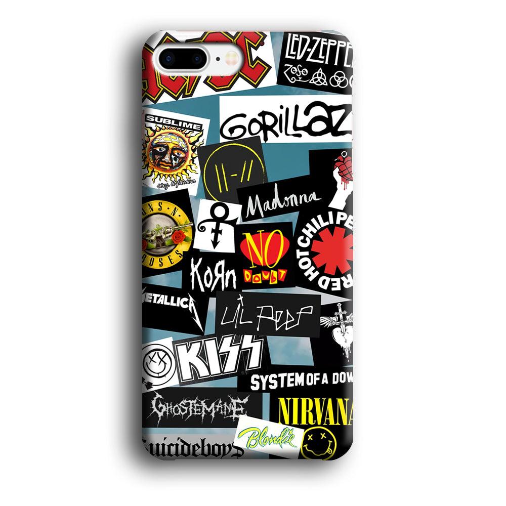 Rock's Band Famous Label iPhone 8 Plus Case-Oxvistore