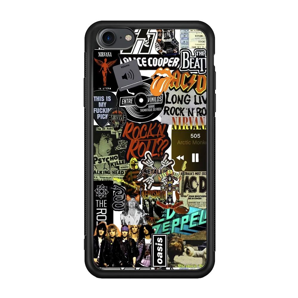 Rock's Band Historical Touch Collage iPhone 7 Case-Rubber Black (2D Case)-Oxvistore