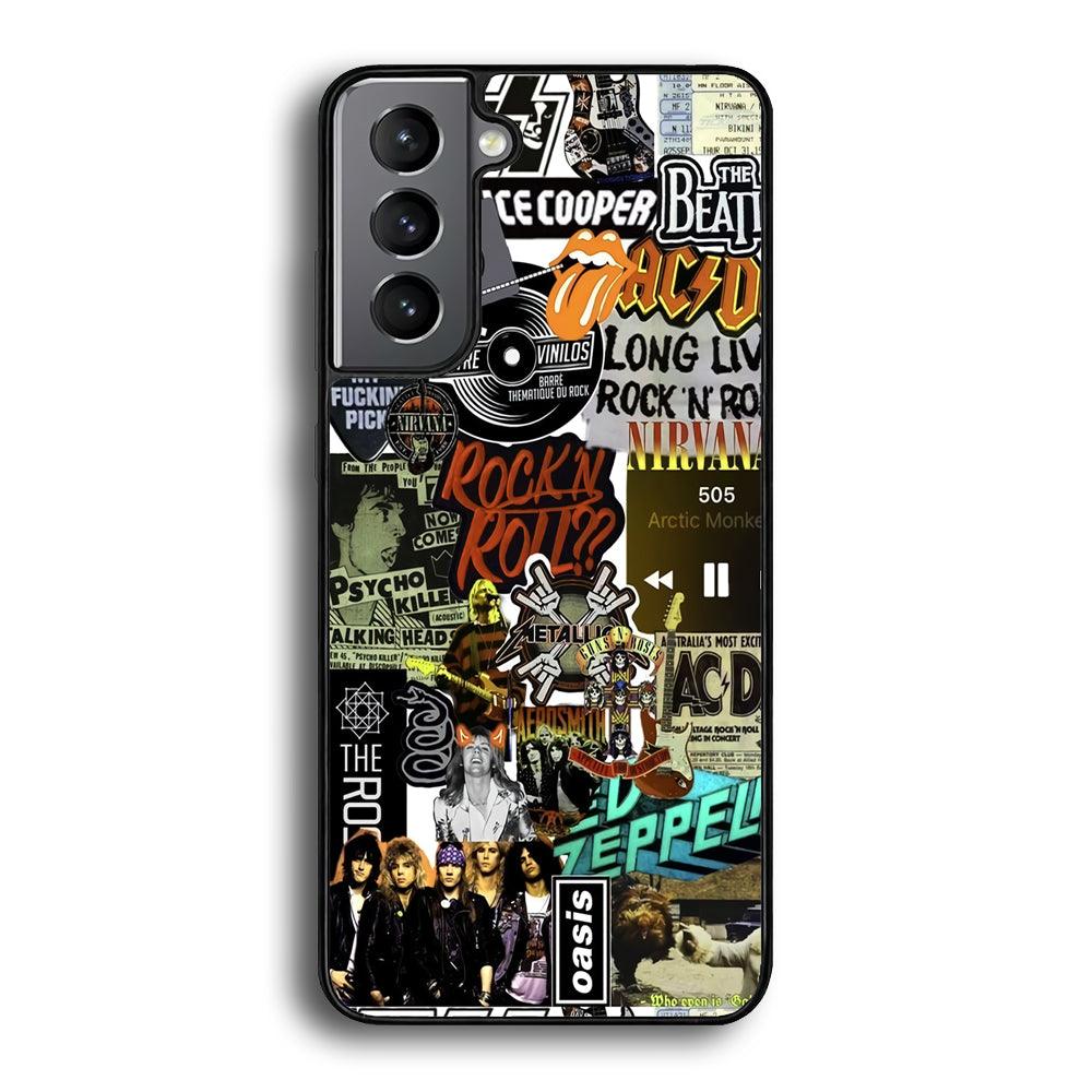 Rock's Band Historical Touch Collage Samsung Galaxy S22 Plus Case-Rubber Black (2D Case)-Oxvistore