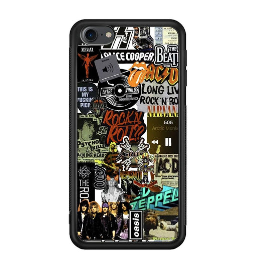 Rock's Band Historical Touch Collage iPod Touch 6 Case-Rubber Black (2D Case)-Oxvistore