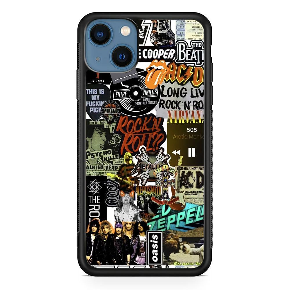 Rock's Band Historical Touch Collage iPhone 15 Plus Case-Rubber Black (2D Case)-Oxvistore