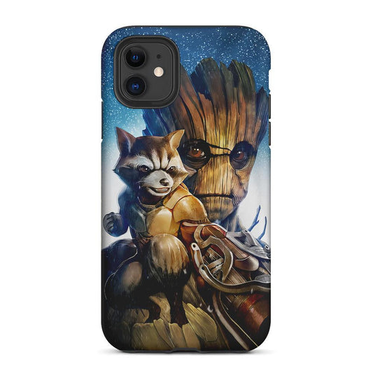 Rocket Raccoon and Groot 2 in 1 Tough Phone Case-Oxvistore