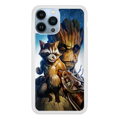 Rocket Raccoon and Groot 2D Rubber Phone Case