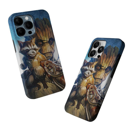 Rocket Raccoon and Groot 2 in 1 Tough Phone Case-Oxvistore