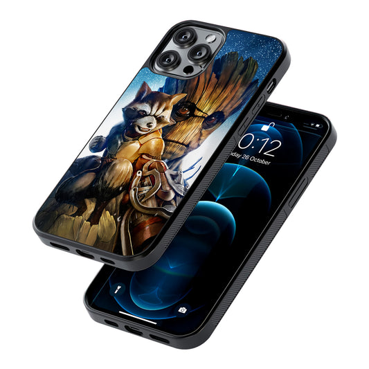 Rocket Raccoon and Groot 2D Rubber Phone Case