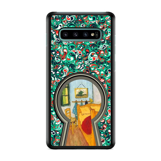 Room Patern Touch Samsung Galaxy S10 Case-Rubber White (2D Case)-Oxvistore