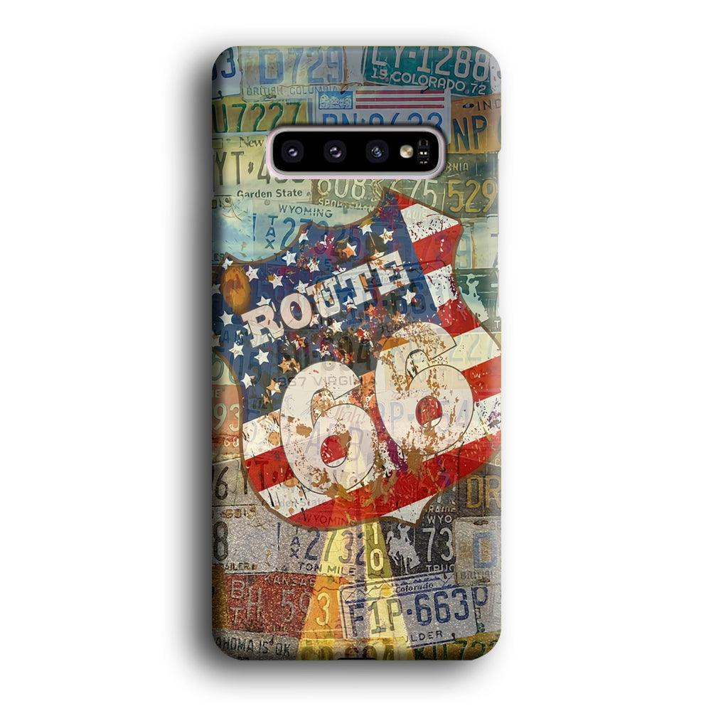 Route 66 Classic Plate Samsung Galaxy S10 Plus Case-Oxvistore