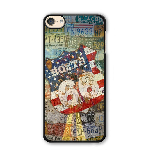 Route 66 Classic Plate iPod Touch 6 Case-Plastic White (2D Case)-Oxvistore